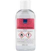 H&aring;nddesinfektion, ABENA, 80 ml, 85% alkohol, med glycerin, flaske med klapl&aring;g, flydende
