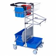 Reng&Atilde;&cedil;ringsvogn, Tina Trolleys Mini ERGO, 700x560x1080mm, s&Atilde;&cedil;lv, galvaniseret st&Atilde;&yen;l/pulverlakeret st&Atilde;&yen;l, til fugtsystem, med tilbeh&Atilde;&cedil;r *Denne vare tages ikke retur*