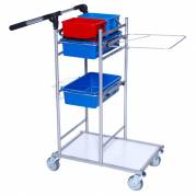 Reng&Atilde;&cedil;ringsvogn, Tina Trolleys, 700x440x1080mm, s&Atilde;&cedil;lv, pulverlakeret st&Atilde;&yen;l, til fugtsystem, med tilbeh&Atilde;&cedil;r *Denne vare tages ikke retur*