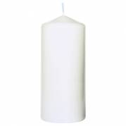 Bloklys, Duni, 15cm, &Atilde;&tilde;8cm, hvid, 60 timer, paraffin *Denne vare tages ikke retur*