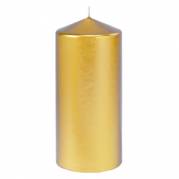 Bloklys, Duni, 15cm, &Atilde;&tilde;7cm, guld, 50 timer, paraffin *Denne vare tages ikke retur*