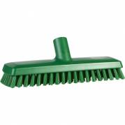 Gulvskrubbe med vandgenneml&Atilde;&cedil;b, Vikan, gr&Atilde;&cedil;n, PP/polyester/rustfrit st&Atilde;&yen;l, 27 cm, meget stive b&Atilde;&cedil;rsteh&Atilde;&yen;r *Denne vare tages ikke retur*