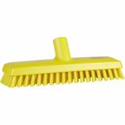 Gulvskrubbe med vandgenneml&Atilde;&cedil;b, Vikan, gul, PP/polyester/rustfrit st&Atilde;&yen;l, 27 cm, meget stive b&Atilde;&cedil;rsteh&Atilde;&yen;r *Denne vare tages ikke retur*