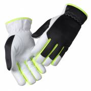 Gedeskindshandske, THOR Driver, 8, hvid, gedeskind/polyester, foret