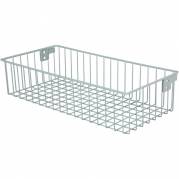 Trådkurv, Tina Trolleys, 52,5x25x12,5cm, grå, pulverlakeret stål, stor, med 2 beslag *Denne vare tages ikke retur*