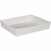 Madbakke, 27x22x5cm, hvid, pap/PE