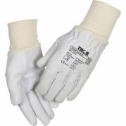 Gedeskindshandske, THOR, 12, hvid, gedeskind, ribkant