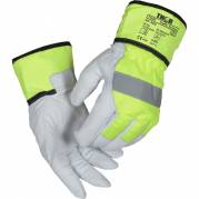 Gedeskindshandske, THOR Trafik Termo, 8, gul, gedeskind, rigger, reflekterende