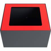 Topindsats, r&oslash;d, pulverlakeret st&aring;l, med &aring;bent indkast, til modulopbygget affaldsspand, 85 og 90 liter *Denne vare tages ikke retur*