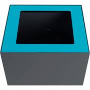 Topindsats, bl&aring;, pulverlakeret st&aring;l, med &aring;bent indkast, til modulopbygget affaldsspand, 85 og 90 liter *Denne vare tages ikke retur*