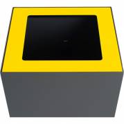Topindsats, gul, pulverlakeret st&aring;l, med &aring;bent indkast, til modulopbygget affaldsspand, 85 og 90 liter *Denne vare tages ikke retur*
