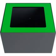 Topindsats, gr&oslash;n, pulverlakeret st&aring;l, med &aring;bent indkast, til modulopbygget affaldsspand, 85 og 90 liter *Denne vare tages ikke retur*