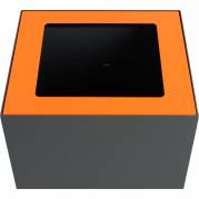 Topindsats, orange, pulverlakeret st&aring;l, med &aring;bent indkast, til modulopbygget affaldsspand, 85 og 90 liter *Denne vare tages ikke retur*
