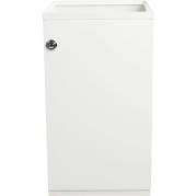 Affaldsspand, hvid, pulverlakeret st&aring;l, 85 l, med frontl&aring;ge, modulopbygget til kildesortering