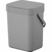 Affaldsspand, EKO Puro, gr&aring;, plast, 5 l, med hank, til organisk affald *Denne vare tages ikke retur*