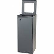 Affaldsspand, Tina Trolleys, gr&aring;, pulverlakeret st&aring;l, 100 l, med &aring;ben l&aring;g *Denne vare tages ikke retur*