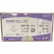 Sutur, Chirasorb, 75cm, violet, Polyglactin 910, USP 3/0, DS 19mm, resorberbar, violet, steril, engangs