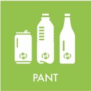 Piktogram, 6x6cm, gr&oslash;n, folie, til pant, selvkl&aelig;bende