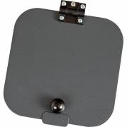 L&aring;g, 20,5x18,3x2,5cm, gr&aring;, pulverlakeret st&aring;l, kvadratisk, med softclose *Denne vare tages ikke retur*