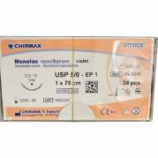 Sutur, Monolac, 75cm, violet, USP 5/0, DS 19mm,, resorberbar, violet, steril, engangs