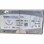 Sutur, Polydox, 75cm, violet, USP 3/0, DS 25mm, resorberbar, steril, engangs