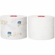 Toiletpapir, Tork T6 Premium, 2-lags, 90m x 9,9cm , Ø13,2cm, hvid, nyfiber
