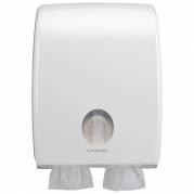 Dispenser, Kimberly-Clark Aquarius, Midi, 14,7x31,7x40,7cm, hvid, plast, til toiletpapir i ark *Denne vare tages ikke retur*