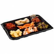 Gourmet bakke, 24,5x35x4cm, sort, RPET, 7-rums, take away, inkl. l&aring;g