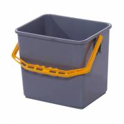 Inventarspand, Tina Trolleys, 24x19x22cm, 6 l, grå, PP, med gul hank *Denne vare tages ikke retur*