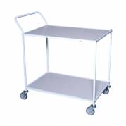 Rullebord, Tina Trolleys, 940x600x1070mm, hvid, pulverlakeret stål, med styr, 2 hylder, mellem *Denne vare tages ikke retur*