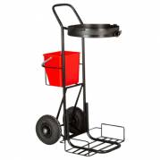 Feje- og renholdelsesvogn, Tina Trolleys, 740x510x1250mm, sort, metal/plast, med gummihjul *Denne vare tages ikke retur*