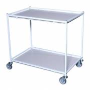 Rullebord, Tina Trolleys, 940x600x890mm, hvid, pulverlakeret stål, med 2 hylder, slingrekant, mellem *Denne vare tages ikke retur*