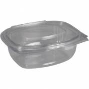Salatb&aelig;ger, ABENA Cater-Line, 15,5x13x5,5cm, 500 ml, klar, PET/RPET, 80 % RPET + 20 % PET, med h&aelig;ngslet l&aring;g, rektangul&aelig;r