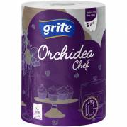 Køkkenrulle, Grite Orchidea Chef, 3-lags, 41,4m x 22,4cm , Ø16cm, hvid, nyfiber *Denne vare tages ikke retur*