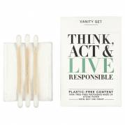 Hygiejnes&aelig;t, Think, Act & Live Responsible, med 3 vatpinde og 3 vatrondeller