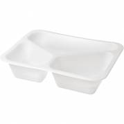 Bakke, Duni Ecoecho, 227x178x50mm, 1090 ml, hvid, bioplast, 3-rums, 530/325/235 ml *Denne vare tages ikke retur*