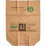 Papirsæk, 1-lags, 110 l, brun, 70x95x25cm, vådstærk, påtrykt ''Hold Danmark Rent''