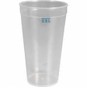 Flergangsdrikkeglas, ABENA Gastro, 15cm, Ø8,7cm, 50 cl, 60 cl, klar, PP