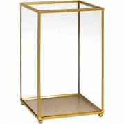 Lysestage, Noble, 14x22cm, Ø14cm, guld, glas/metal *Denne vare tages ikke retur*