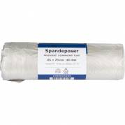 Spandepose, 45 l, klar, LDPE/genanvendt, 65x70cm, produceret i 100% genanvendt plast