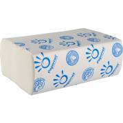 Håndklædeark, neutral TAD, 2-lags, W-fold, 32x20,3cm, 8 cm, hvid, nyfiber