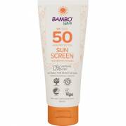 Sollotion, Bambo Nature, 100 ml, SPF 50, uden farve og parfume, 23% fedt, SCA til længere ophold i solen