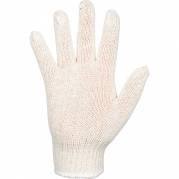 Bomuldshandske, One size, hvid, bomuld/polyester, l&oslash;st strikket, herre