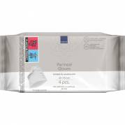 Perinealhandske, ABENA, halv-fold, 23x14,5cm, hvid, uden farve og parfume, med 3% Dimethicone, 4 stk., engangs