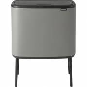 Affaldsspand, Brabantia Bo Touch Bin, grå, plast, 2-rums, 11+23 l, med plast inderspand