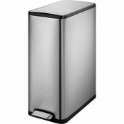 Pedalspand, EKO Ecoslim, st&aring;l mat, rustfrit st&aring;l, 45 l, plast inderspand, soft close, fingeraftryksfri