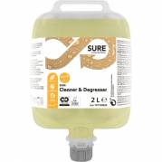 Køkkenaffedter, Diversey SURE Cleaner & Degreaser, 2 l, DvM/DQFM, uden farve og parfume