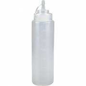 Dressingflaske, ABENA Cater-Line, 680 ml, klar, PE/PP, med m&aring;l