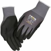 Fingerdyppet nitrilhandske, THOR Flex, 9, sort, nitril/polyester, lycra overh&aring;nd, ink tryk