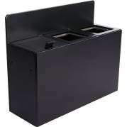 Affaldsspand, sort mat, pulverlakeret st&aring;l, 3-rums, 3x20 l, v&aelig;gh&aelig;ngt